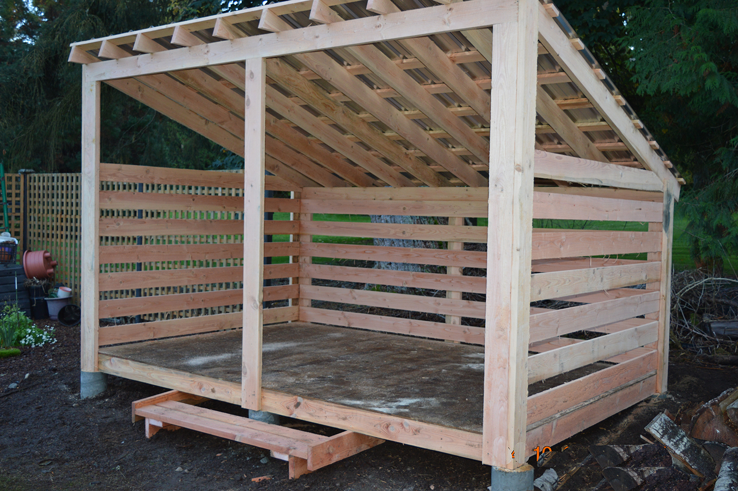 Firewood shed - custom carpentry in Mill Bay